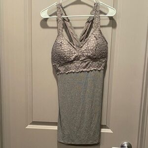 Easel Lace-Trimmed Padded Bra Tank | Size 1XL | Cross-Back | Never Worn